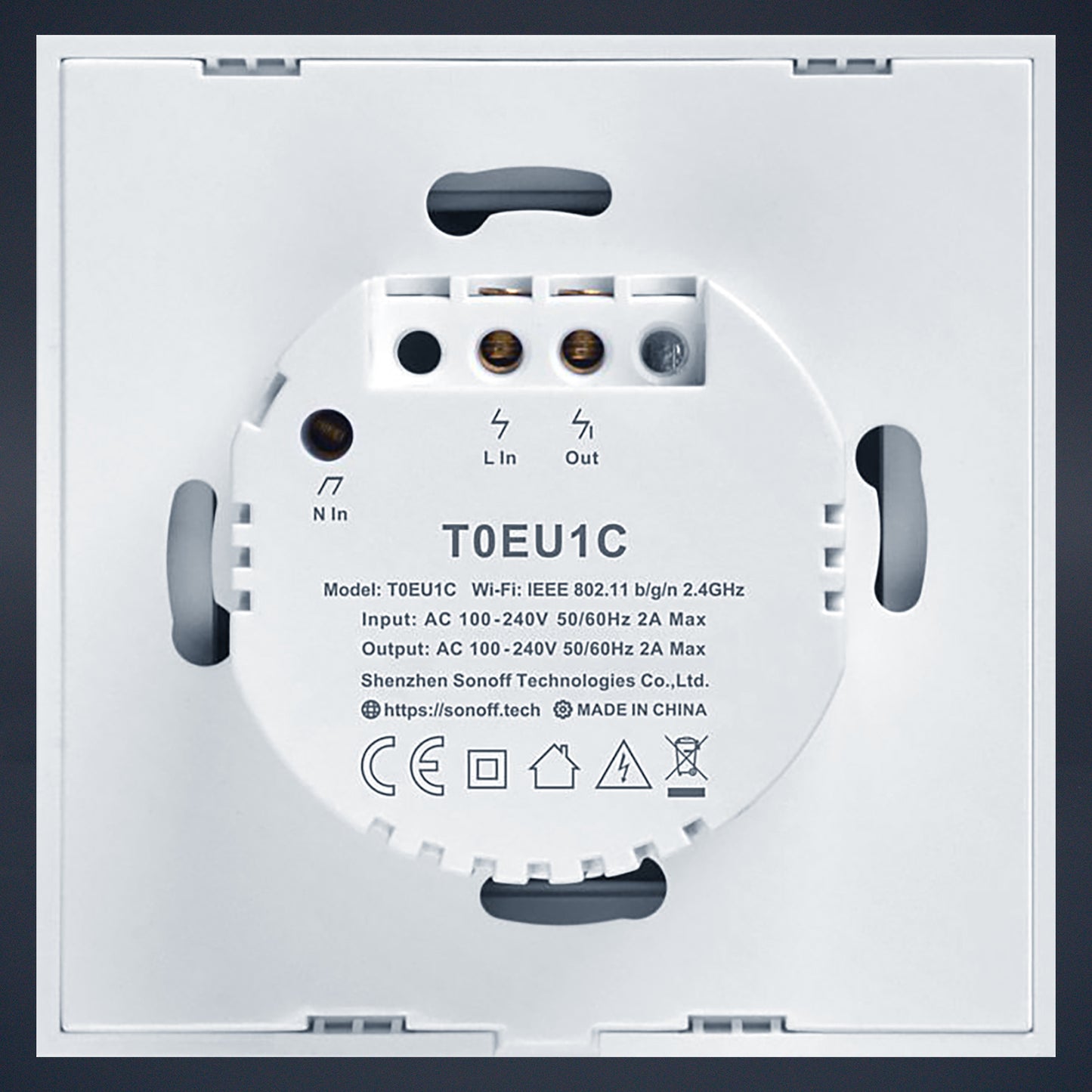 T0-EU-1C Akıllı Dokunmatik Duvar Anahtarı 1 Kanallı