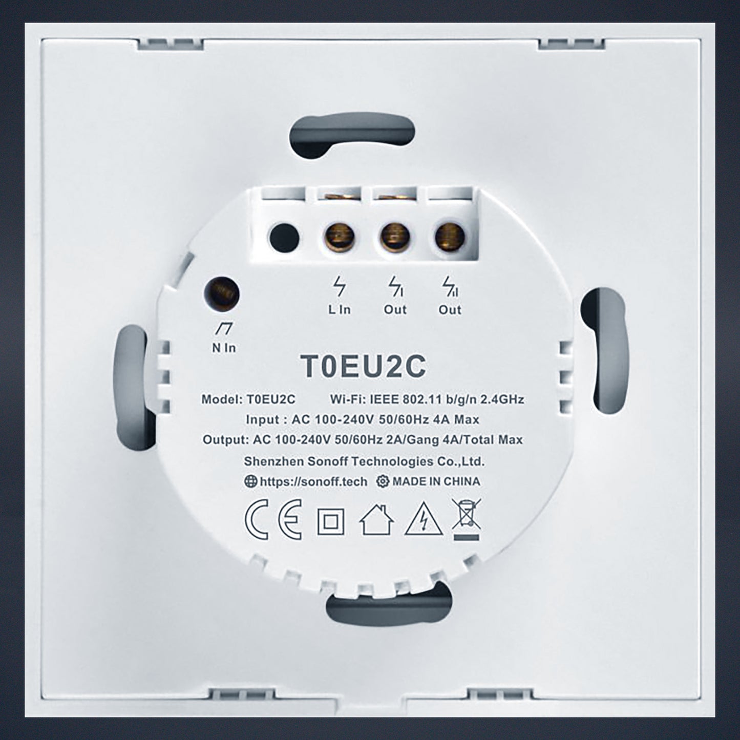 T0-EU-2C Akıllı Dokunmatik Duvar Anahtarı 2 Kanallı
